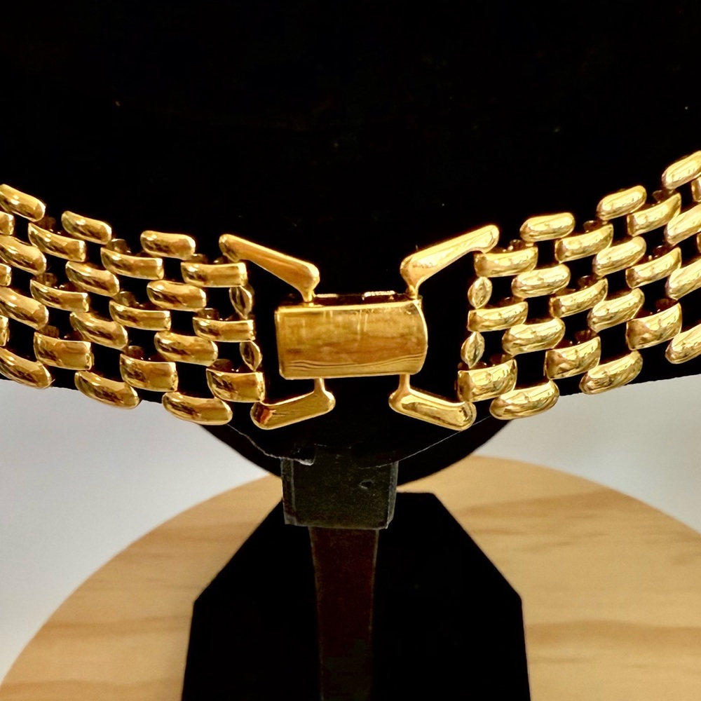 Elegant Napier MCM Vintage Gold Plated Panther Link Cleopatra Style Necklace - Picture 6 of 8